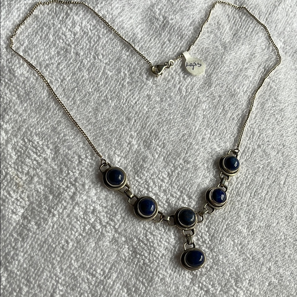 NWOT Boho Lapis & Sterling Necklace